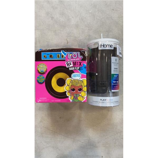 LOL SURPRISE REMIX SPEAKER AND IHOME PLAY GLOW SPEAKER