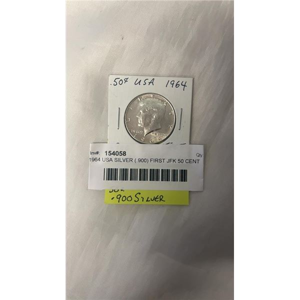 1964 USA SILVER (.900) FIRST JFK 50 CENT