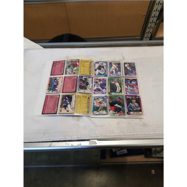 BINDER OF 90S BASEBALL CARDS - 126 CARDS TOTAL