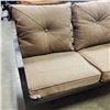 Image 2 : OUTDOOR 2 SEATER PATIO SOFA W/ METAL FRAME AND GREY CUSHIONS