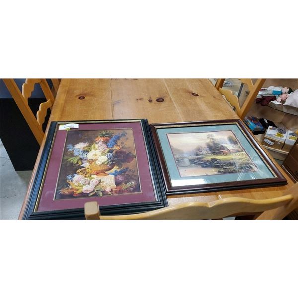 2 FRAMED PICTURES - THOMAS KINCADE AND E- LLAYER