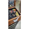 Image 4 : 4 FOOT LEATHER PHOT ALBUM STORAGE UNIT AND WOOD STORAGE BOX