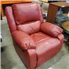 Image 1 : RED LEATHER ROCKER RECLINER ARM CHAIR