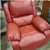 Image 2 : RED LEATHER ROCKER RECLINER ARM CHAIR