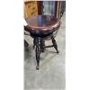 Image 1 : 3 LEG ADJUSTABLE HEIGHT PIANO STOOL W/ GLASS CLAW FEET