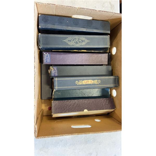 BOX OF VINTAGE PIANO ROLLS