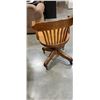 Image 4 : ANTIQUE OAK RAILROAD OFFICE CHAIR