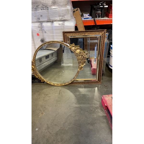 1940s VINTAGE GUILDED MIRROR AND LARGE HALL MIRROR