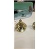 Image 2 : PAIR OF GREEN GLASS SHADE BRASS BANKERS LAMPS