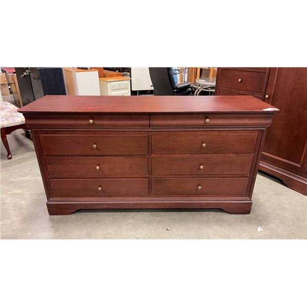 CHERRY FINISH 6 DRAWER DRESSER