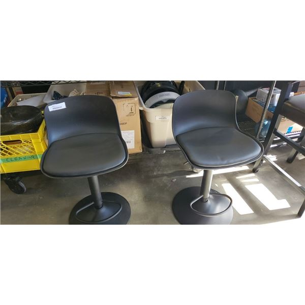 2 BLACK MODERN GAS LIFT BAR STOOLS