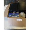 Image 2 : BOX OF DVDS, DVD PLAYER, WRITABLE CDS AND MORE