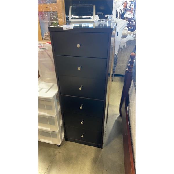 BLACK 6 DRAWER LINGERIE DRESSER