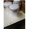 Image 3 : 6 BUTTER JARS AND 3 PC PORCELAIN CANNISTER SET