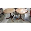 Image 1 : 2 RUSTIC PINE ROUND SIDE TABLES