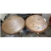 Image 4 : 2 RUSTIC PINE ROUND SIDE TABLES