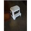 Image 4 : FRENCH PROVINCIAL END TABLE AND WHITE 2-STEP STOOL