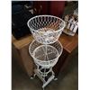 Image 2 : DECORATIVE METAL 2 TIER BASKET WITH STAND