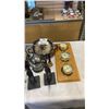 Image 1 : LOT OF COLLECTIBLE SILVERWARE, METAL FIGURINES, AND BAROMETER
