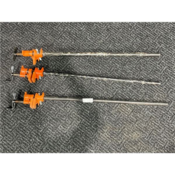 Vintage PONY Heavy Duty Metal Carpentry Work Shop USA Pipe Clamps 3ft