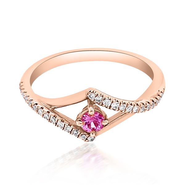 0.15ct Natural PINK SAPPHIRE 14K Rose Gold 2.35gm Ring