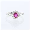 Image 1 : 0.35ct Natural Ruby 14K White Gold Ring