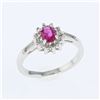 Image 2 : 0.35ct Natural Ruby 14K White Gold Ring