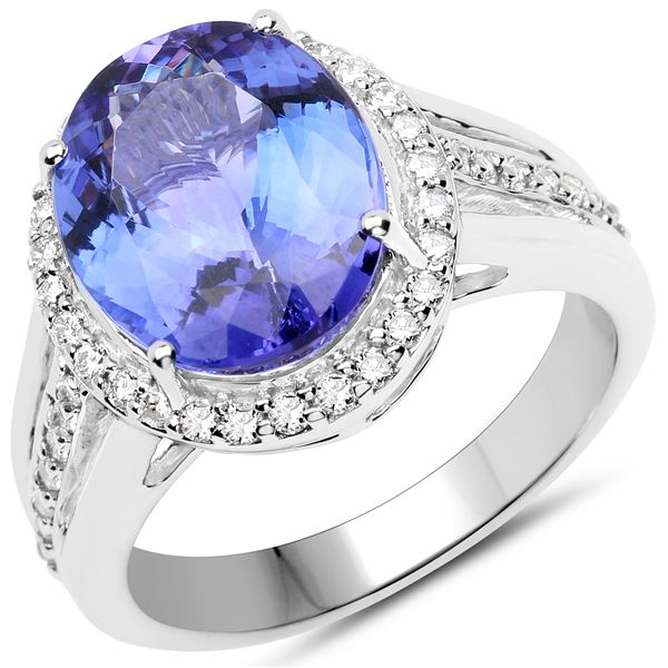 5.6ct Tanzanite 14K White Gold Ring