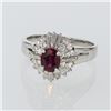 Image 1 : 0.78ct Natural Ruby Platinum Ring