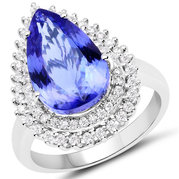 6.12ct Tanzanite 14K White Gold Ring