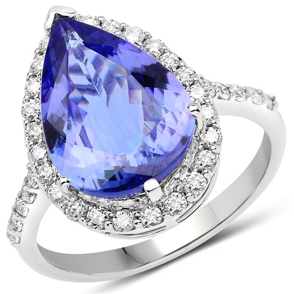 4.58ct Tanzanite 14K White Gold Ring