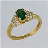 Image 4 : 0.65ct Natural Emerald 14K Yellow Gold Ring