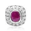 Image 1 : 3.15ct Natural Ruby 14K White Gold Ring