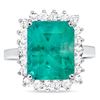 Image 1 : 4.8ct Colombian Emerald & Diamond Ring