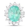 Image 1 : 8.45ct Oval Emerald & Diamond Ring