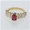 Image 1 : 1.00ct Natural Burma Ruby 14K Yellow Gold Ring