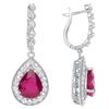 Image 1 : 8.62ct Ruby & Diamond Earrings