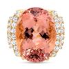 Image 1 : 15.06ct Oval Morganite & Diamond Ring