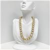 Image 1 : 13-16mm South Sea Medium Golden Button Pearl Necklace with Gold Clasp