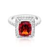 Image 1 : 3.20CT NATURAL MALAYA GARNET 14K White GOLD RING