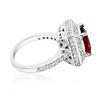 Image 2 : 3.20CT NATURAL MALAYA GARNET 14K White GOLD RING