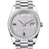 Image 1 : Rolex Day Date Platinum with Baguette Bezel Model # 228396TBR