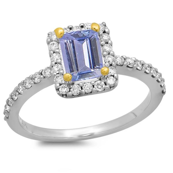 0.67ct Tanzanite 14 K White Gold Ring