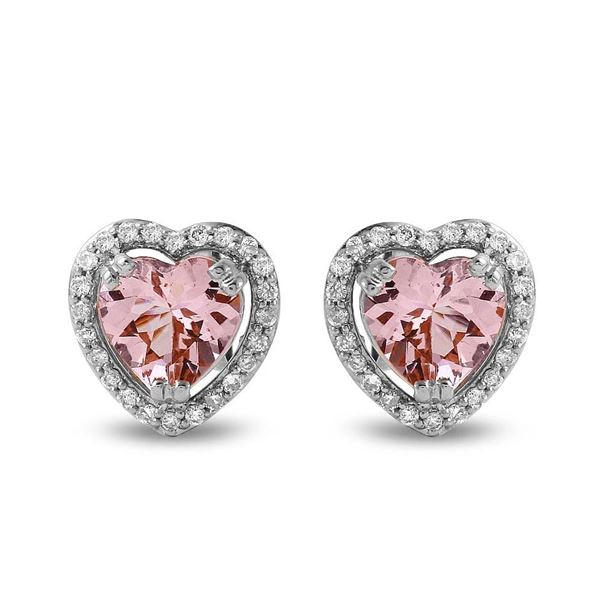 1.95ct Morganite 14 K White Gold Earrings