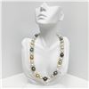 Image 1 : 12-14mm South Sea White and Golden and Tahitian Round/Near-Round Pearl Necklace with Gold Clasp