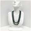 Image 1 : 8-10mm Tahitian Peacock Near-Round Double-Strand Pearl Necklace with Gold Clasp