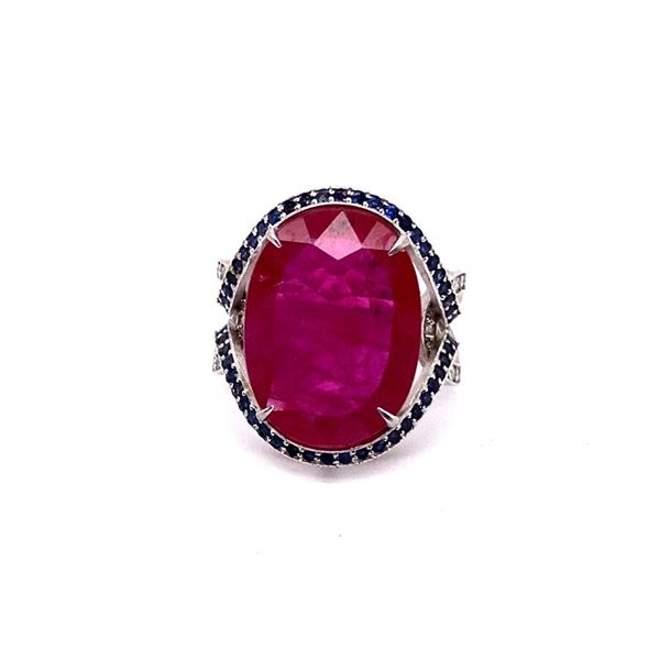 8.45ct NATURAL Ruby 14K White Gold Ring