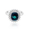 Image 1 : 3.33CT NATURAL INDICO TOURMALINE 14K White GOLD RING