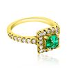 Image 1 : 0.54CT NATURAL COLOMBIAN EMERALD 14K YELLOW GOLD RING