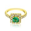 Image 2 : 0.54CT NATURAL COLOMBIAN EMERALD 14K YELLOW GOLD RING